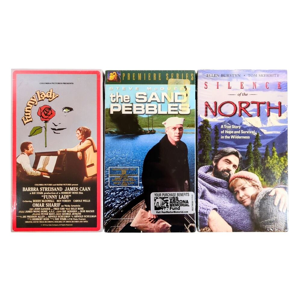 Funny Lady The Sand Pebbles Silence of the North VHS Tape Lot 3 New Sealed